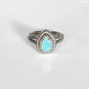 Bomb Party Fire Opal CZ Cruise Ship Ring